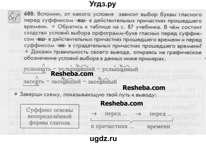 ГДЗ (Учебник) по русскому языку 6 класс Бунеев Р.Н. / упражнение номер / 600