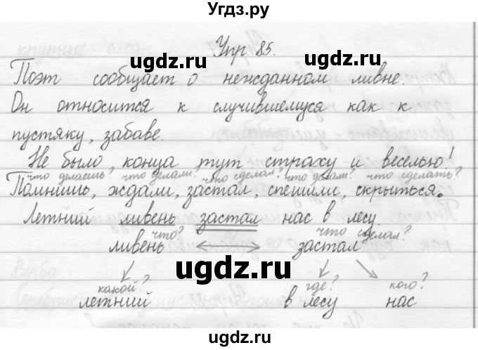 ГДЗ (Решебник 2017) по русскому языку 2 класс (тетрадь для упражнений) Рамзаева Т.Г. / упражнение / 85