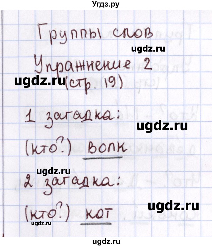 ГДЗ (Решебник №2 к тетради 2013) по русскому языку 1 класс (Рабочая тетрадь) Климанова Л.Ф. / страница / 19(продолжение 2)