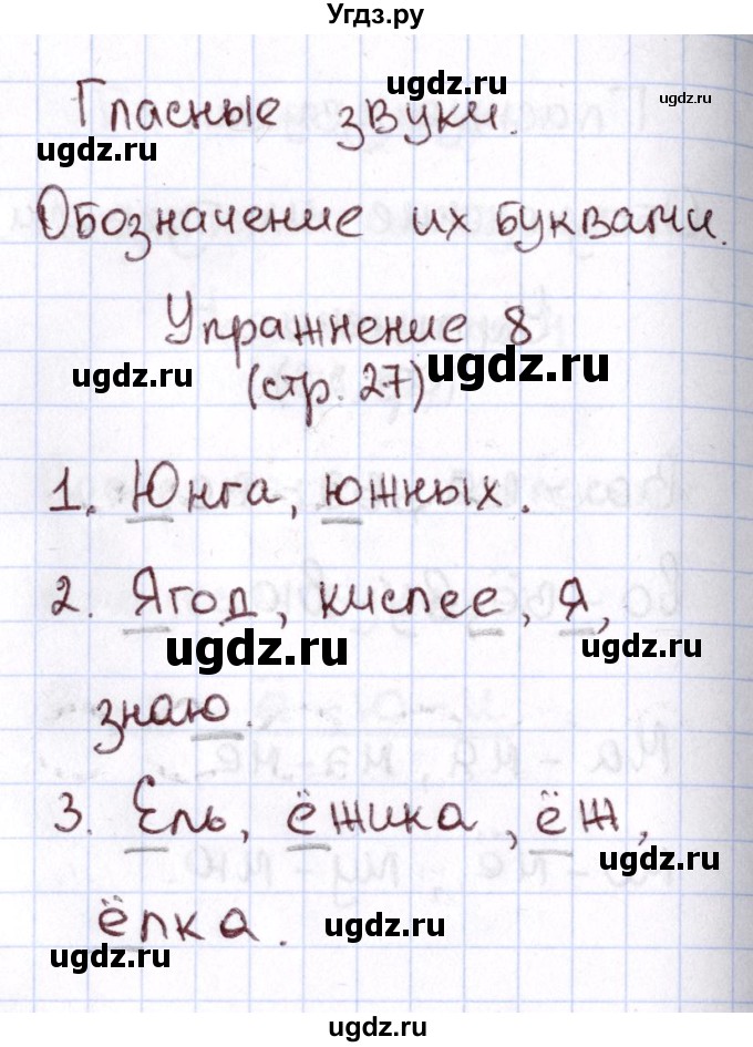 ГДЗ (Решебник №2 к тетради 2013) по русскому языку 1 класс (Рабочая тетрадь) Климанова Л.Ф. / страница / 27(продолжение 2)