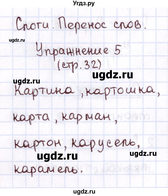 ГДЗ (Решебник №2 к тетради 2013) по русскому языку 1 класс (Рабочая тетрадь) Климанова Л.Ф. / страница / 32