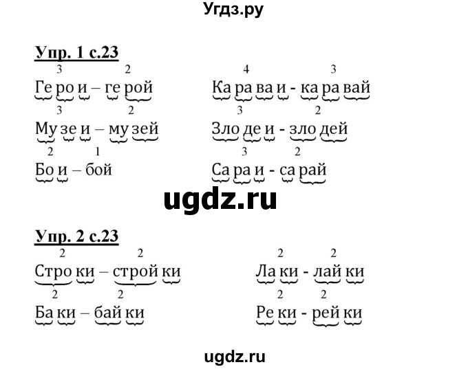 ГДЗ (Решебник) по русскому языку 1 класс (тетрадь для самостоятельной работы) Гольфман Е.Р. / страница / 23
