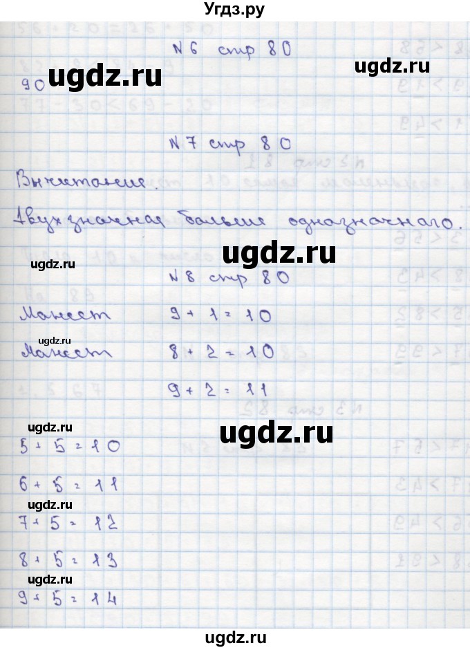 ГДЗ (Решебник) по математике 2 класс Чекин А.Л. / часть 1. страница / 80