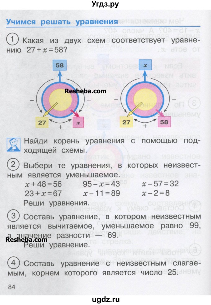 ГДЗ (Учебник) по математике 2 класс Чекин А.Л. / часть 2. страница / 84