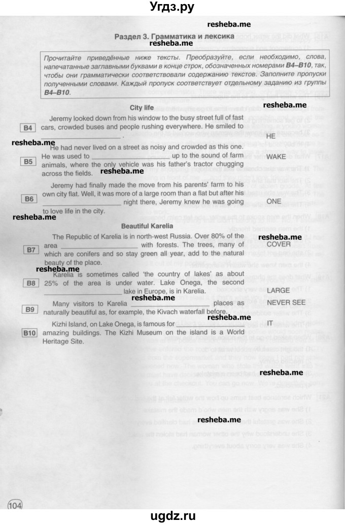 ГДЗ (Учебник) по английскому языку 10 класс (рабочая тетрадь) Комарова Ю.А. / страница / 104-105