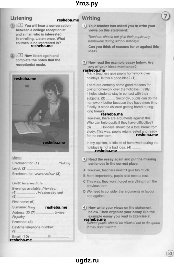 ГДЗ (Учебник) по английскому языку 10 класс (рабочая тетрадь) Комарова Ю.А. / страница / 53