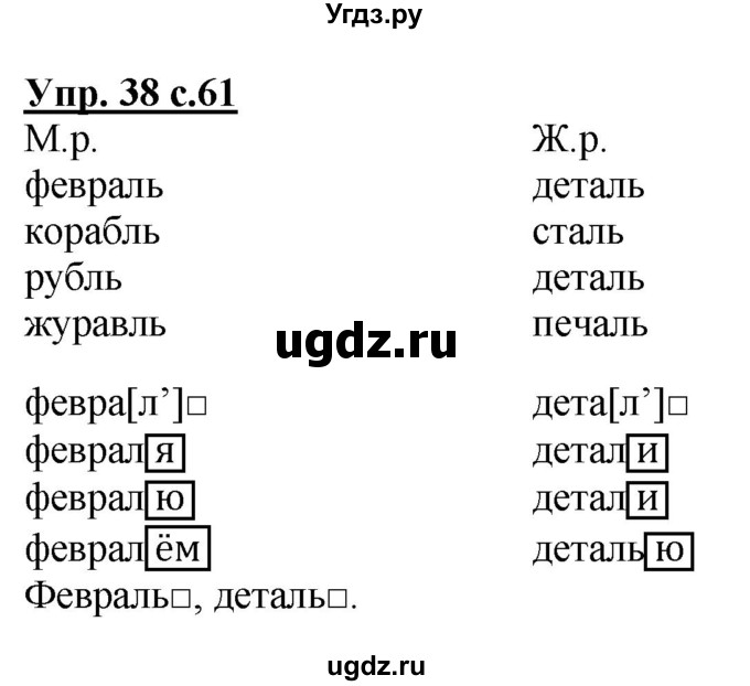 ГДЗ (Решебник) по русскому языку 2 класс Чуракова Н.А. / часть 1. страница / 61