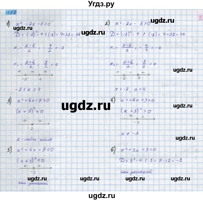 ГДЗ (Решебник) по алгебре 10 класс Колягин Ю.М. / упражнение-№ / 152