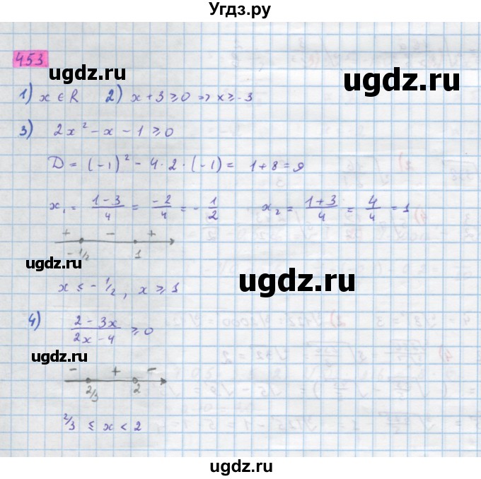 ГДЗ (Решебник) по алгебре 10 класс Колягин Ю.М. / упражнение-№ / 453
