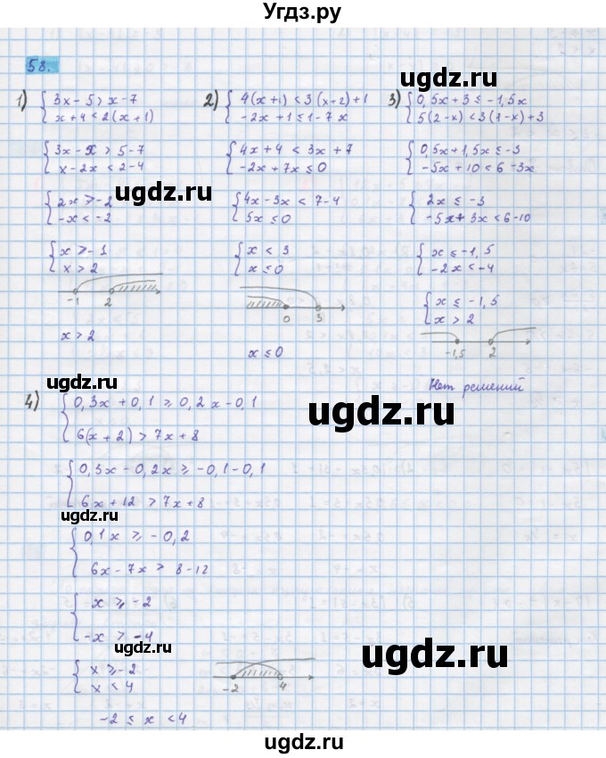 ГДЗ (Решебник) по алгебре 10 класс Колягин Ю.М. / упражнение-№ / 58