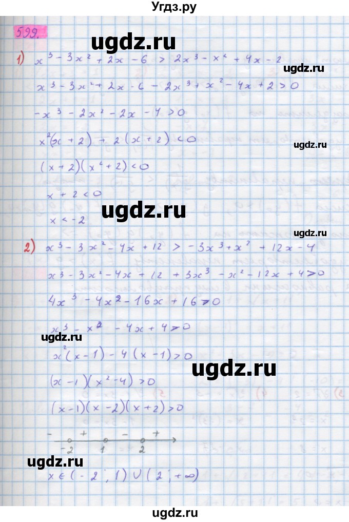 ГДЗ (Решебник) по алгебре 10 класс Колягин Ю.М. / упражнение-№ / 599