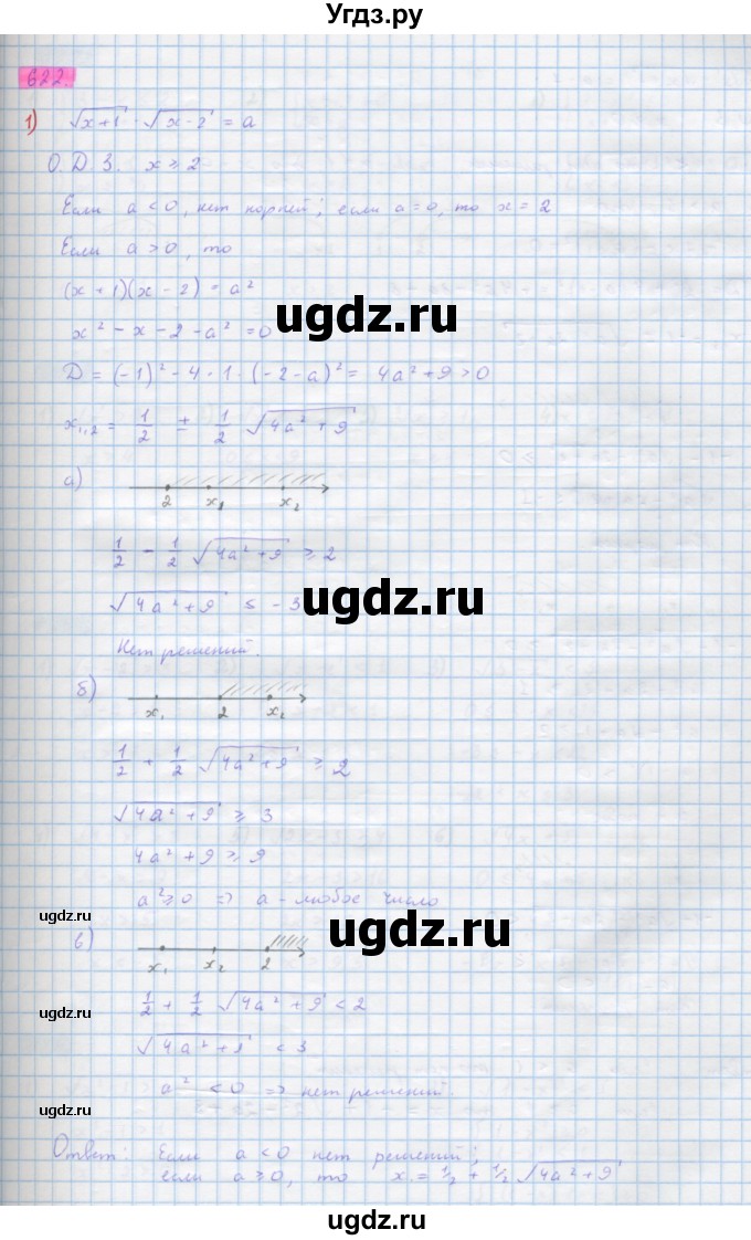 ГДЗ (Решебник) по алгебре 10 класс Колягин Ю.М. / упражнение-№ / 622