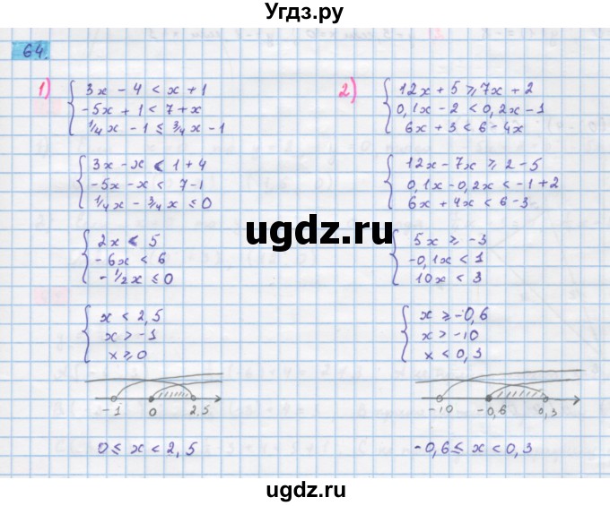 ГДЗ (Решебник) по алгебре 10 класс Колягин Ю.М. / упражнение-№ / 64