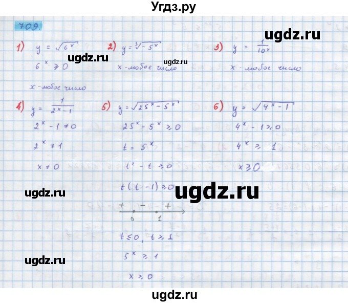 ГДЗ (Решебник) по алгебре 10 класс Колягин Ю.М. / упражнение-№ / 709