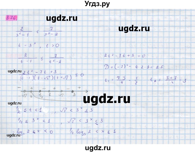 ГДЗ (Решебник) по алгебре 10 класс Колягин Ю.М. / упражнение-№ / 876