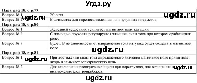 ГДЗ (Решебник) по физике 8 класс Кабардин О.Ф. / вопросы к параграфам / § 18