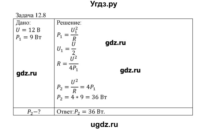 ГДЗ (Решебник) по физике 8 класс Кабардин О.Ф. / задачи / § 12 / 8