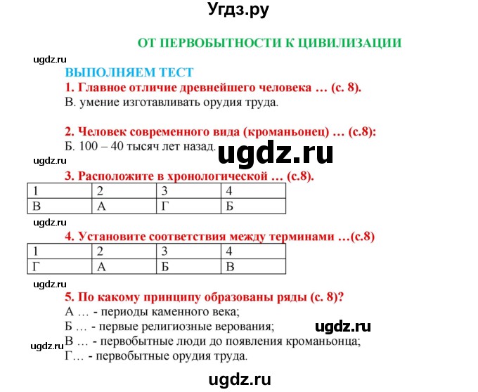 ГДЗ (Решебник 2017) по истории 5 класс (тетрадь-тренажер) Уколова И.Е. / страница / 8