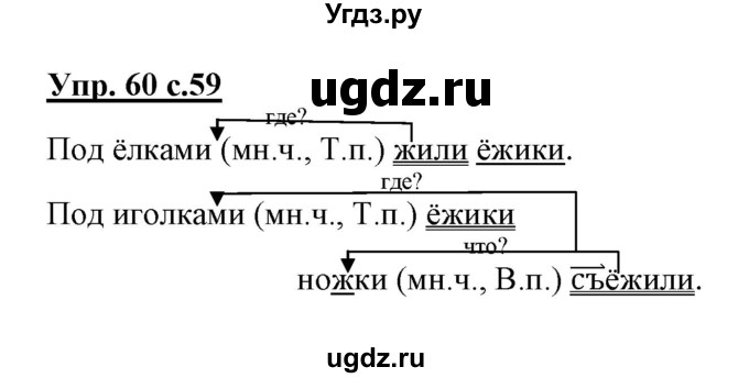 ГДЗ (Решебник) по русскому языку 3 класс (тетрадь для самостоятельной работы) Байкова Т.А. / часть 1-№ / 60