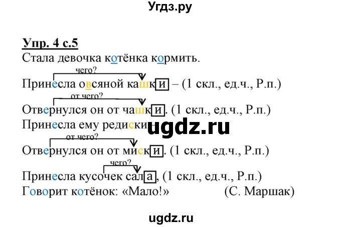 ГДЗ (Решебник) по русскому языку 3 класс (тетрадь для самостоятельной работы) Байкова Т.А. / часть 2-№ / 4