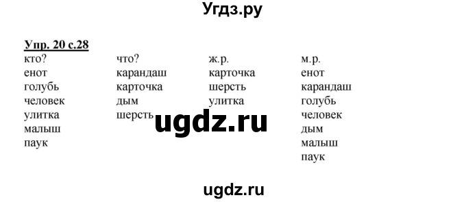 ГДЗ (Решебник) по русскому языку 3 класс Каленчук М.Л. / часть 1. страница / 28