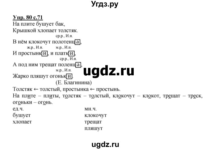 ГДЗ (Решебник) по русскому языку 3 класс Каленчук М.Л. / часть 3. страница / 71