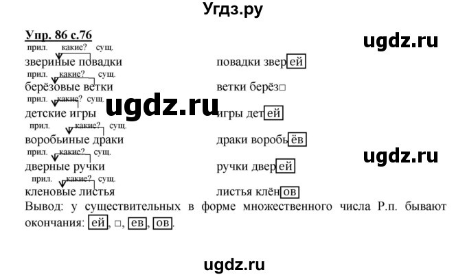 ГДЗ (Решебник) по русскому языку 3 класс Каленчук М.Л. / часть 3. страница / 76