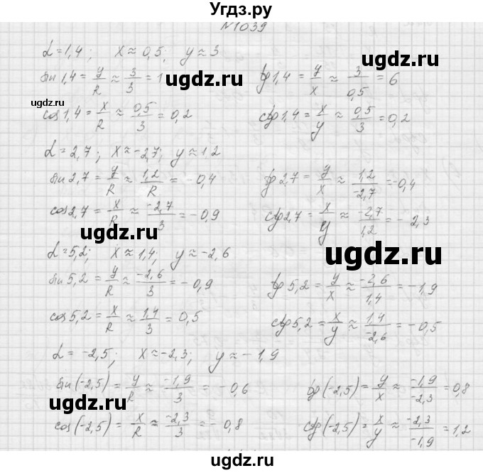 ГДЗ (Решебник к учебнику 2015) по алгебре 9 класс Макарычев Ю.Н. / упражнение / 1039