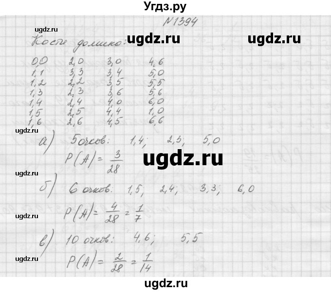 ГДЗ (Решебник к учебнику 2015) по алгебре 9 класс Макарычев Ю.Н. / упражнение / 1394