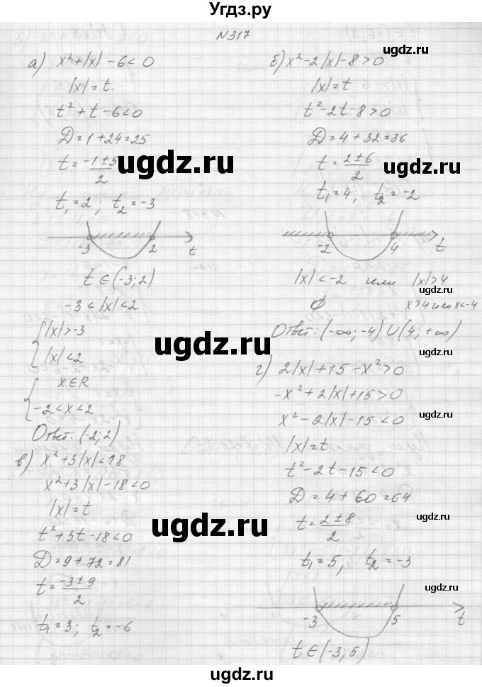 ГДЗ (Решебник к учебнику 2015) по алгебре 9 класс Макарычев Ю.Н. / упражнение / 317