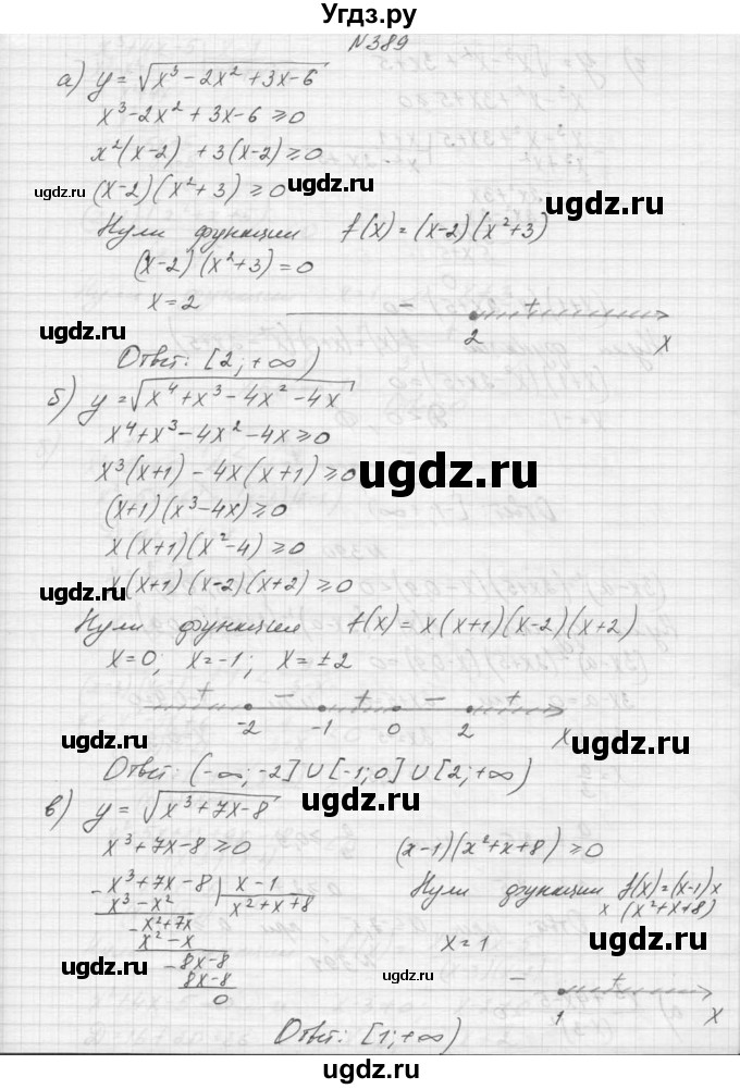 ГДЗ (Решебник к учебнику 2015) по алгебре 9 класс Макарычев Ю.Н. / упражнение / 389