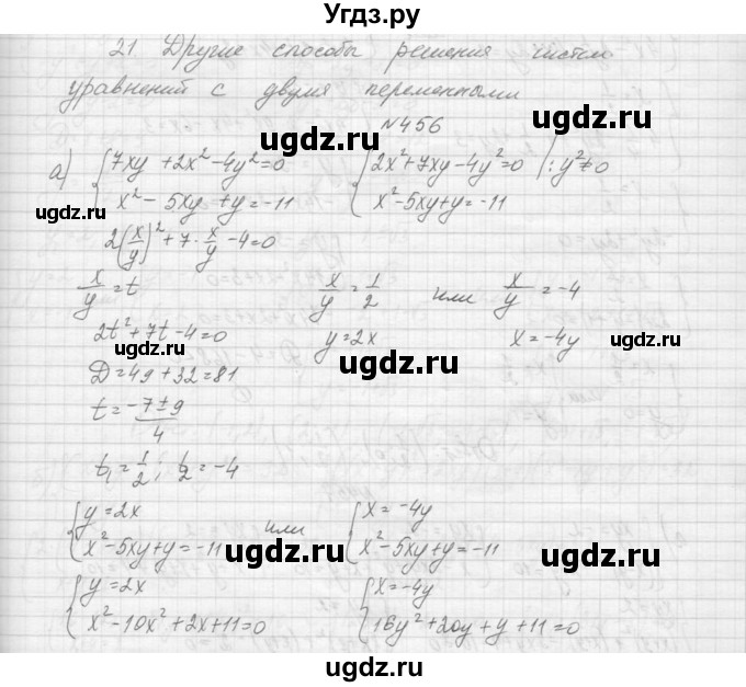 ГДЗ (Решебник к учебнику 2015) по алгебре 9 класс Макарычев Ю.Н. / упражнение / 456