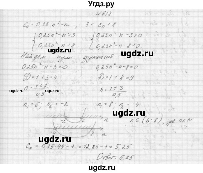 ГДЗ (Решебник к учебнику 2015) по алгебре 9 класс Макарычев Ю.Н. / упражнение / 618