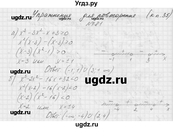 ГДЗ (Решебник к учебнику 2015) по алгебре 9 класс Макарычев Ю.Н. / упражнение / 781