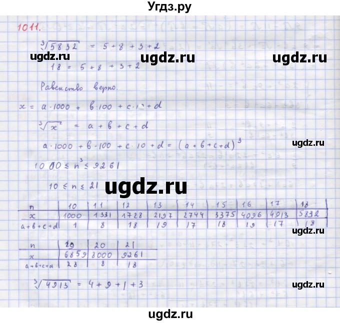 ГДЗ (Решебник к учебнику 2018) по алгебре 9 класс Макарычев Ю.Н. / упражнение / 1011