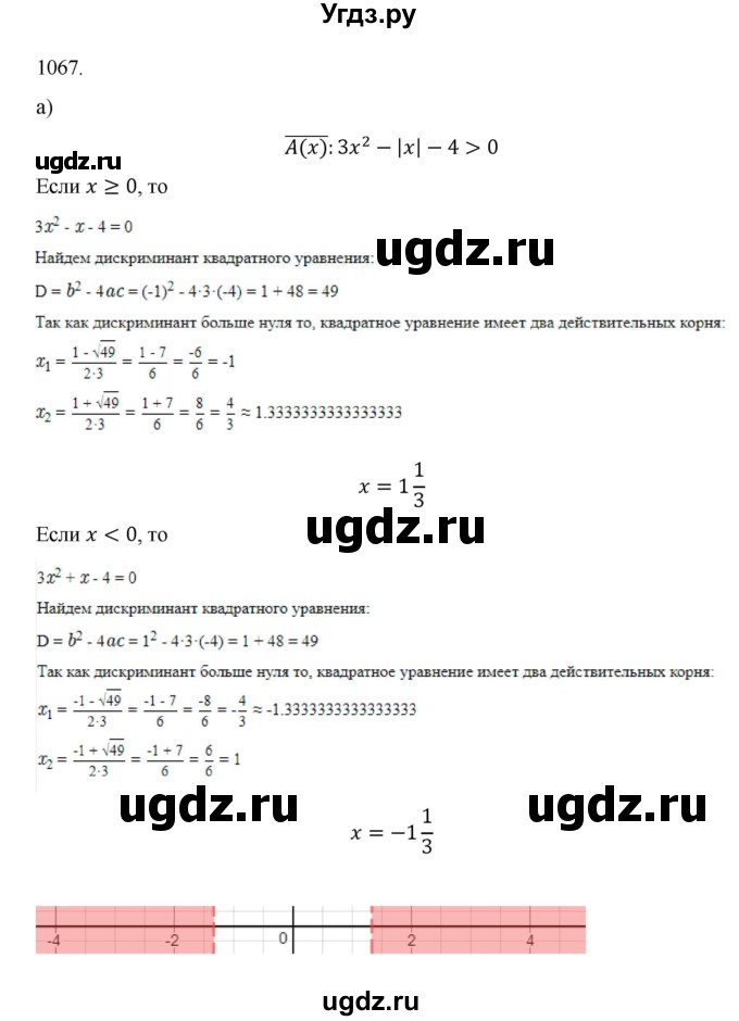 ГДЗ (Решебник к учебнику 2018) по алгебре 9 класс Макарычев Ю.Н. / упражнение / 1067