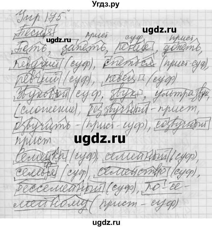 ГДЗ (Решебник №2 к учебнику 2014) по русскому языку 6 класс Быстрова Е.А. / часть 1 / упражнение / 175