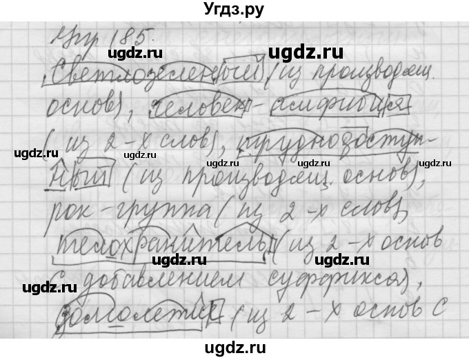 ГДЗ (Решебник №2 к учебнику 2014) по русскому языку 6 класс Быстрова Е.А. / часть 1 / упражнение / 185