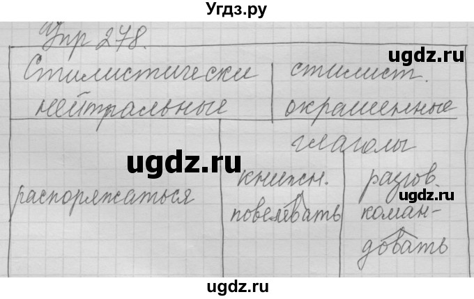 ГДЗ (Решебник №2 к учебнику 2014) по русскому языку 6 класс Быстрова Е.А. / часть 1 / упражнение / 278