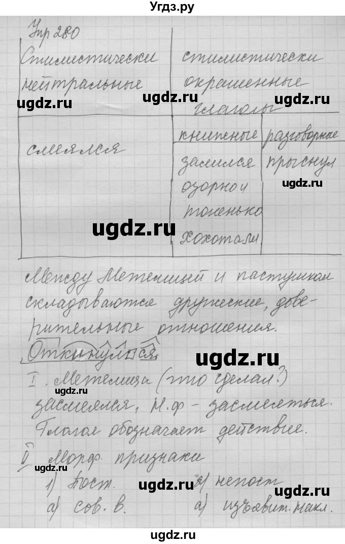 ГДЗ (Решебник №2 к учебнику 2014) по русскому языку 6 класс Быстрова Е.А. / часть 1 / упражнение / 280