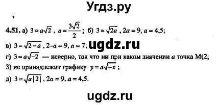 ГДЗ (Решебник №2) по алгебре 8 класс (задачник) Галицкий М.Л. / § 4 / 4.51
