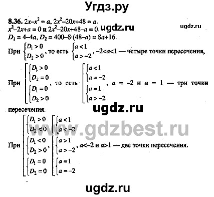 ГДЗ (Решебник №2) по алгебре 8 класс (задачник) Галицкий М.Л. / § 8 / 8.36