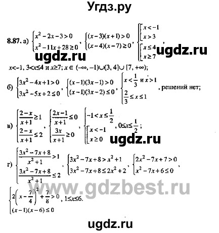 ГДЗ (Решебник №2) по алгебре 8 класс (задачник) Галицкий М.Л. / § 8 / 8.87