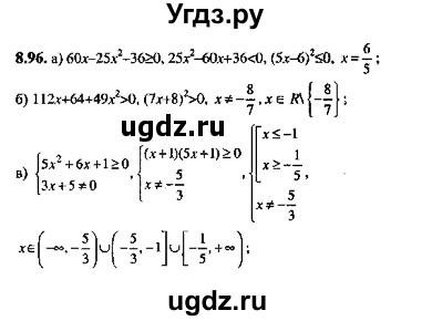 ГДЗ (Решебник №2) по алгебре 8 класс (задачник) Галицкий М.Л. / § 8 / 8.96