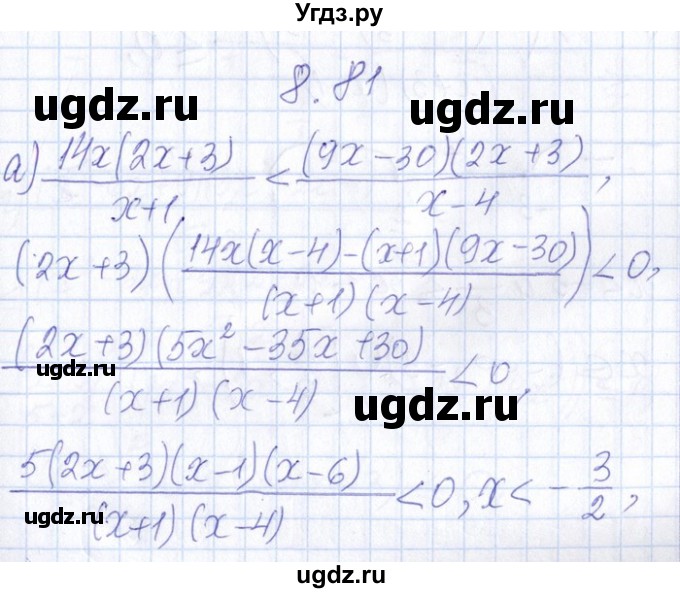ГДЗ (Решебник №1) по алгебре 8 класс (задачник) Галицкий М.Л. / § 8 / 8.81