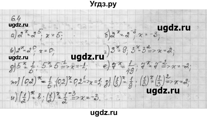 ГДЗ (Решебник) по алгебре 10 класс Никольский С.М. / § 6. показательные и логарифмические уравнения неравенства. / 6.4