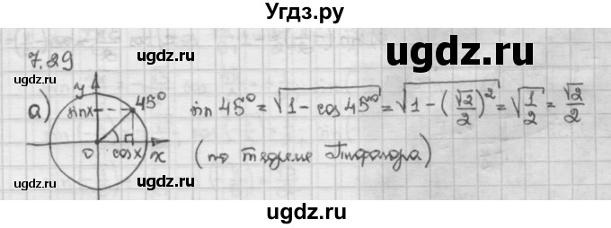 ГДЗ (Решебник) по алгебре 10 класс Никольский С.М. / § 7. синус и косинус угла. / 7.29