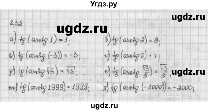 ГДЗ (Решебник) по алгебре 10 класс Никольский С.М. / § 8. тангенс и котангенс угла. / 8.32