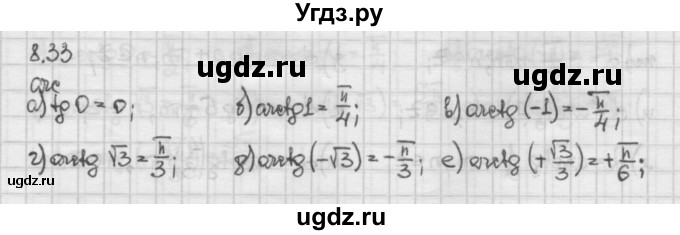 ГДЗ (Решебник) по алгебре 10 класс Никольский С.М. / § 8. тангенс и котангенс угла. / 8.33