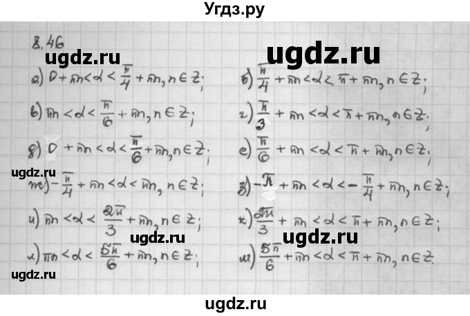 ГДЗ (Решебник) по алгебре 10 класс Никольский С.М. / § 8. тангенс и котангенс угла. / 8.46